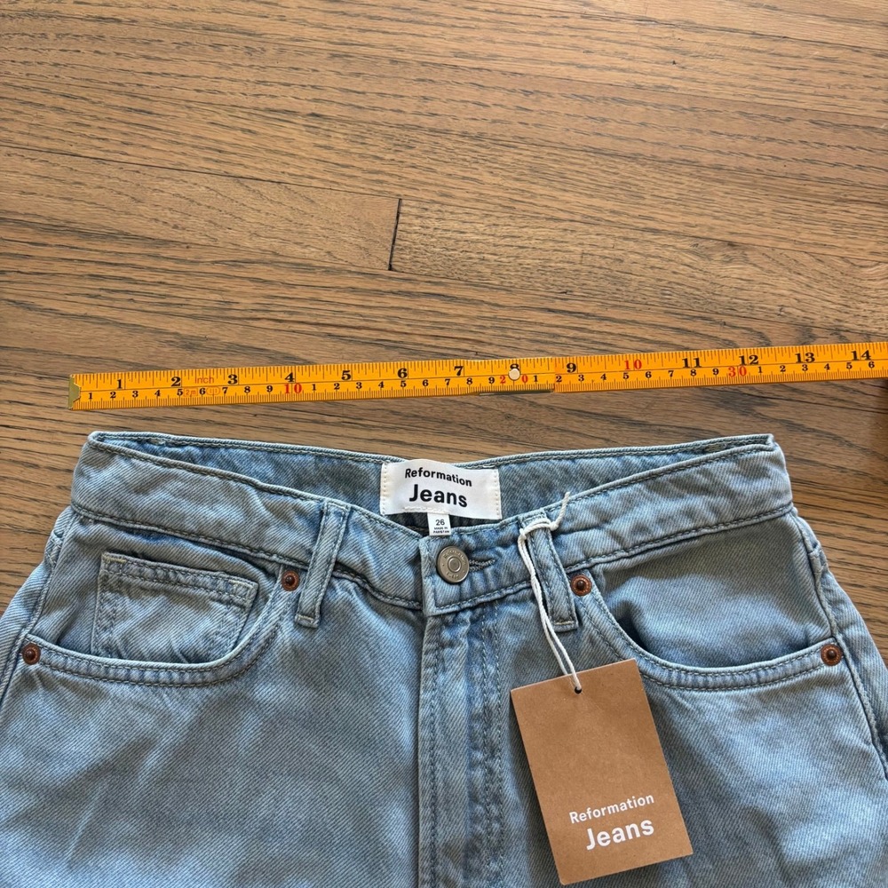 Reformation Cary Lived-In High Rise Wide Leg Jeans Light Blue 26 NWT - Picture 4 of 9